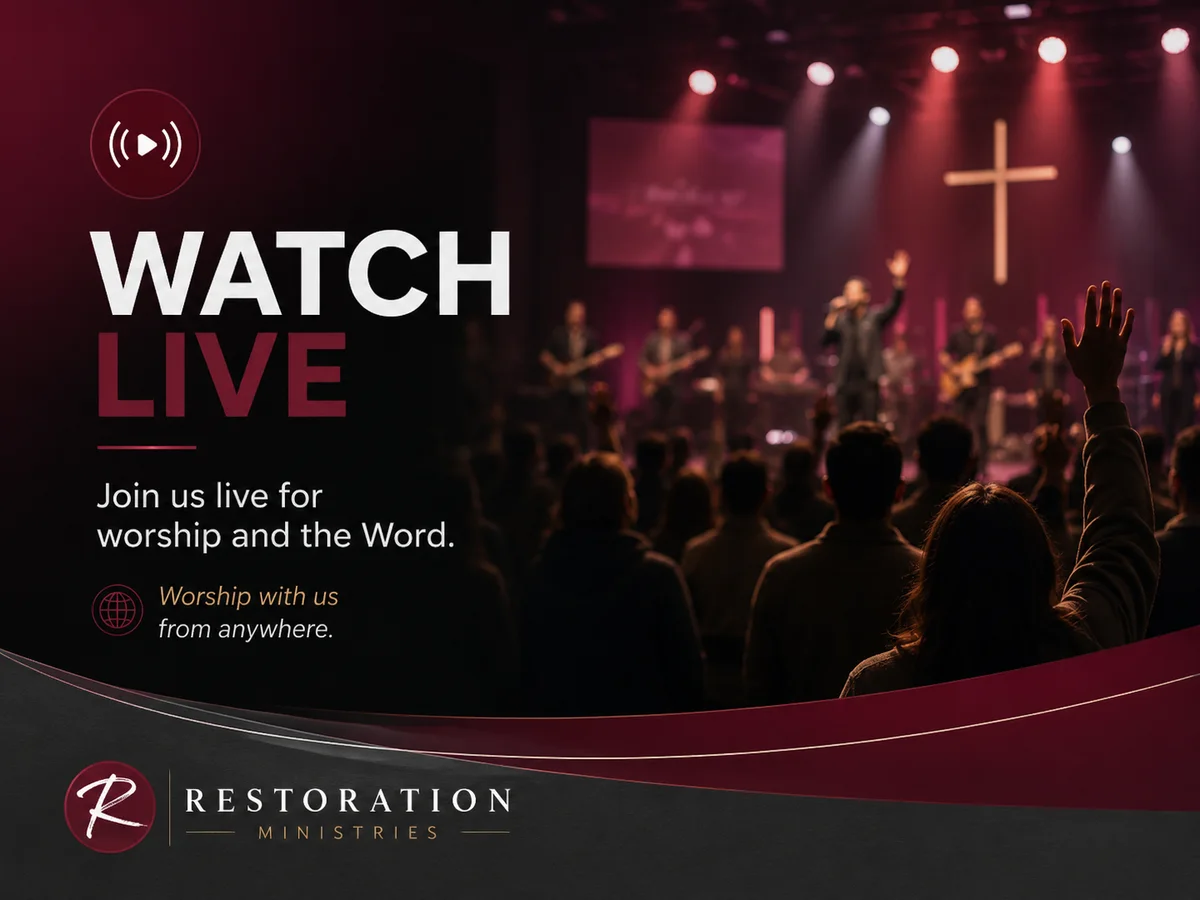 Restoration Ministries worship service being recorded for online viewers